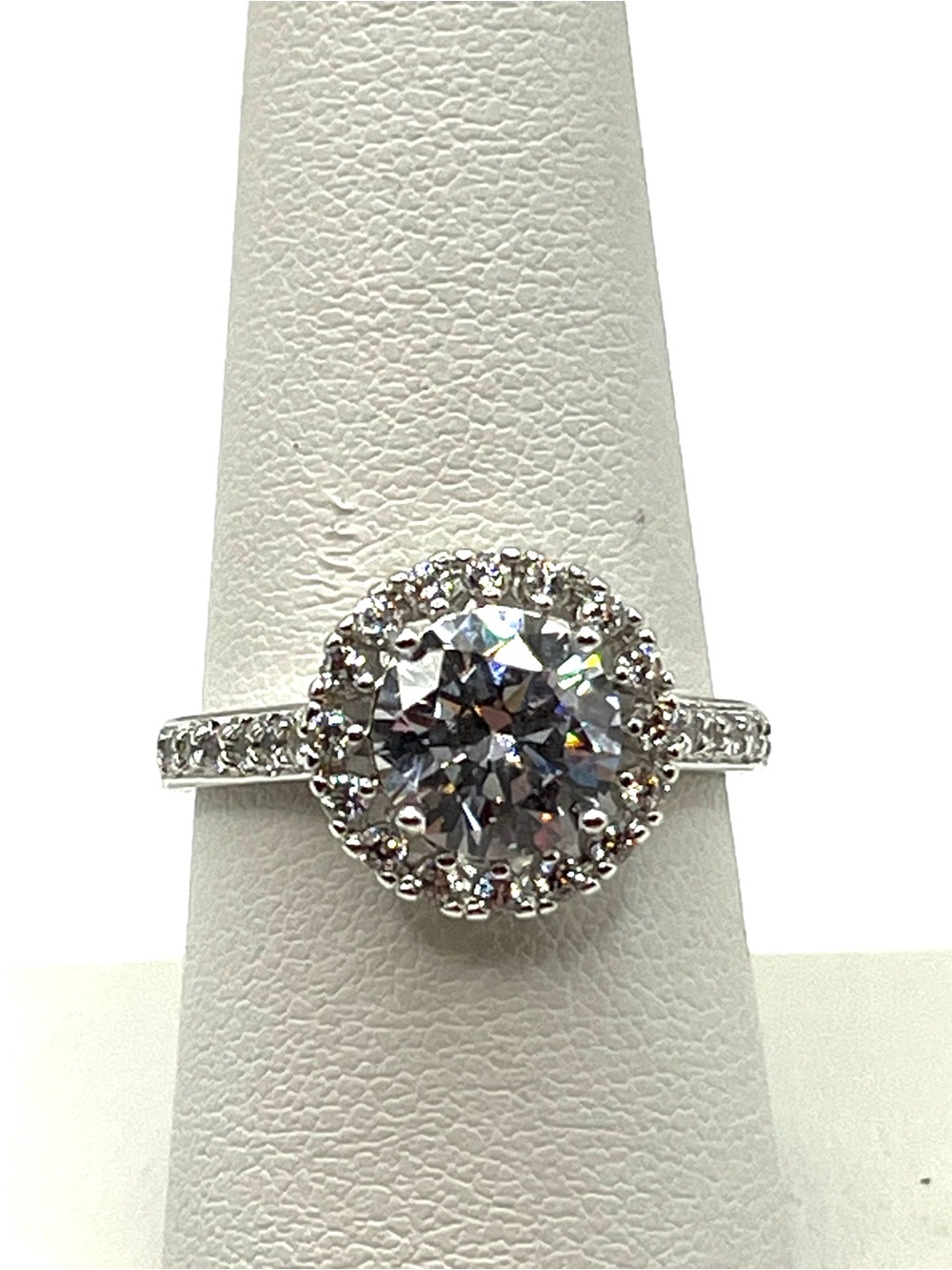 Stella Dot Elina White Halo Cubic Zirconia Ring Size 8